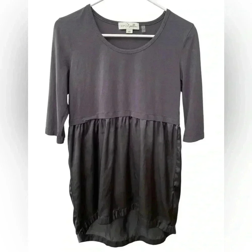 Simply Noelle Sheer Tunic Top Women’s S/M (8/10) Gray Whimsigoth Rave Feminine